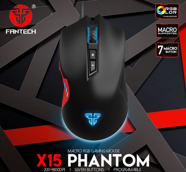 Mouse Gamer Rgb Fantech Phantom X15 Negro