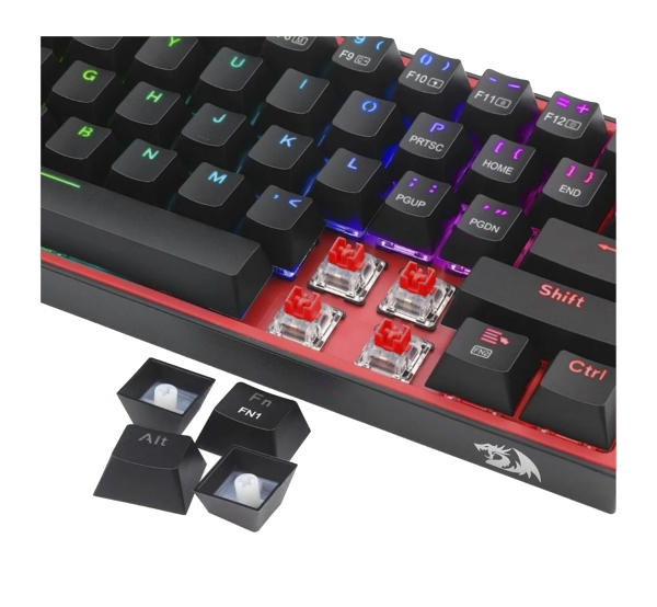 TECLADO REDRAGON FIZZ PRO K616 RGB NERGO ROJO
