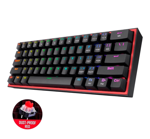 TECLADO REDRAGON FIZZ PRO K616 RGB NERGO ROJO