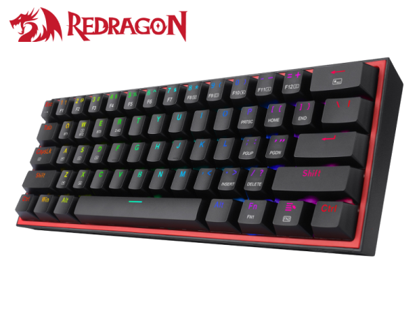 TECLADO REDRAGON FIZZ PRO K616 RGB NERGO ROJO