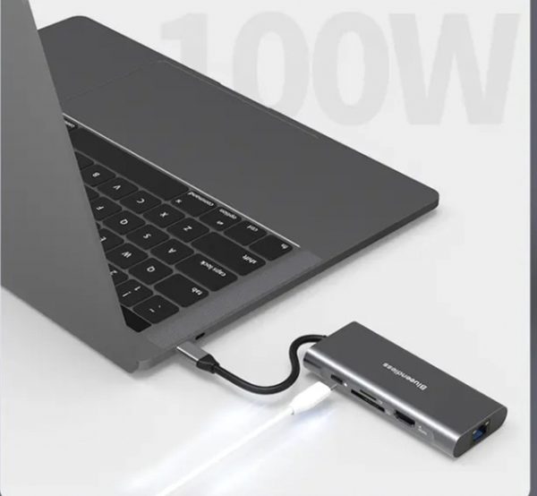 Hub Usb C Adaptador Multipuerto Hdmi Rj45 Pd 8 En 1