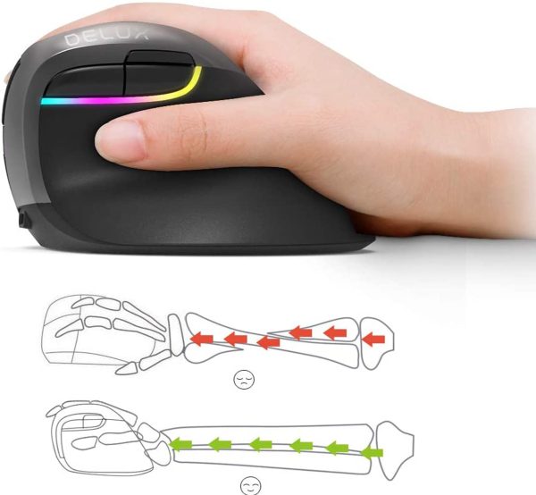 Mouse Vertical Recargable Delux M618 MiniJ