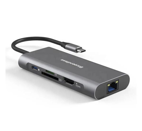 Hub Usb C Adaptador Multipuerto Hdmi Rj45 Pd 8 En 1