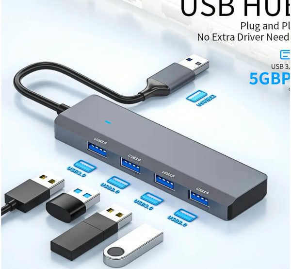 Hub Multipuertos Usb 3.0 Con Adaptador USB