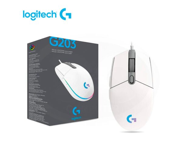 Mouse Logitech G203  G Series RGB LIGHTSYNC Blanco