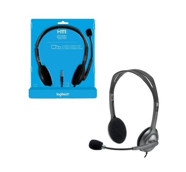 Audífonos Diadema Logitech H111 Gris Stereo
