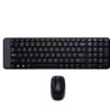 Kit de teclado y mouse inalámbrico Logitech MK220 Español Latinoamérica de color negro